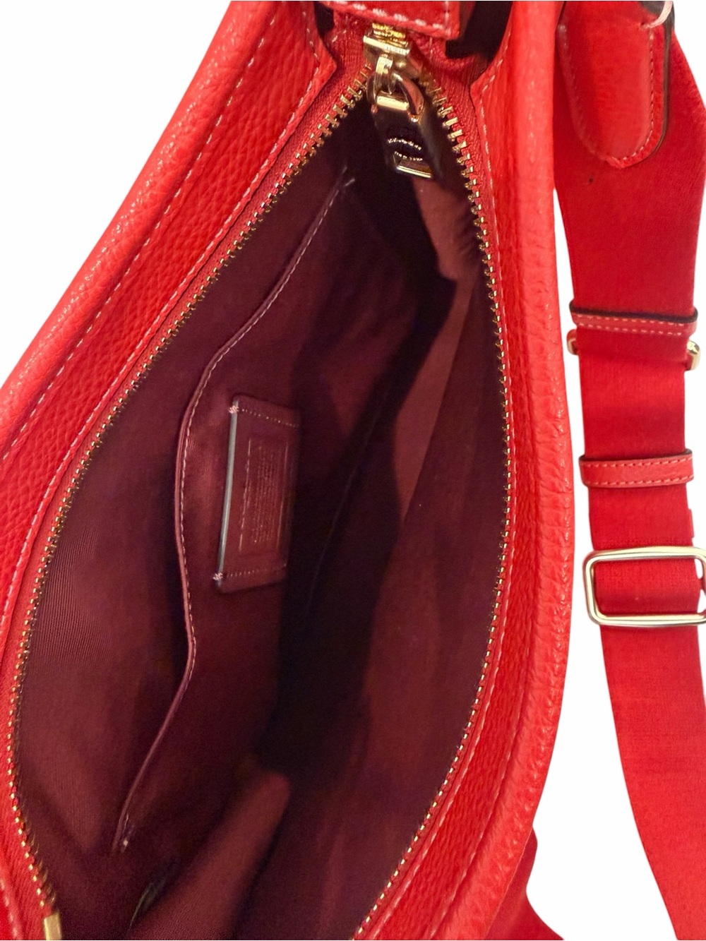 Coach CA290 Dempsey File Bag Leather Crossbody in Miami Red - Picture 7 of 10